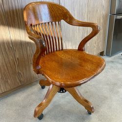 Antique Tiger Oak Desk Chair