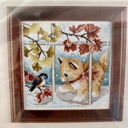Kitten & Bird SudBerry House Counted Cross Stitch Kit