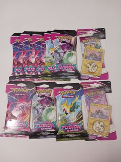 8X Pokémon TCG: Sword & Shield Fusion Strike Sleeved Booster Pack 2 1 Pk Blister