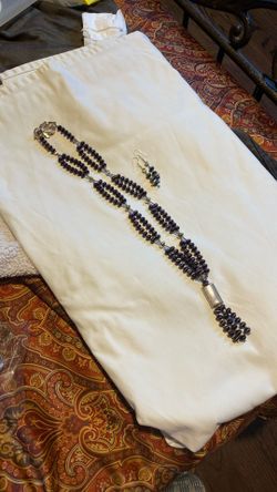 30” Necklace And earring, With SILVER 925