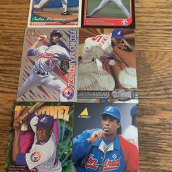 6 Pedro Martinez MLB Dodgers/Expos baseball cards