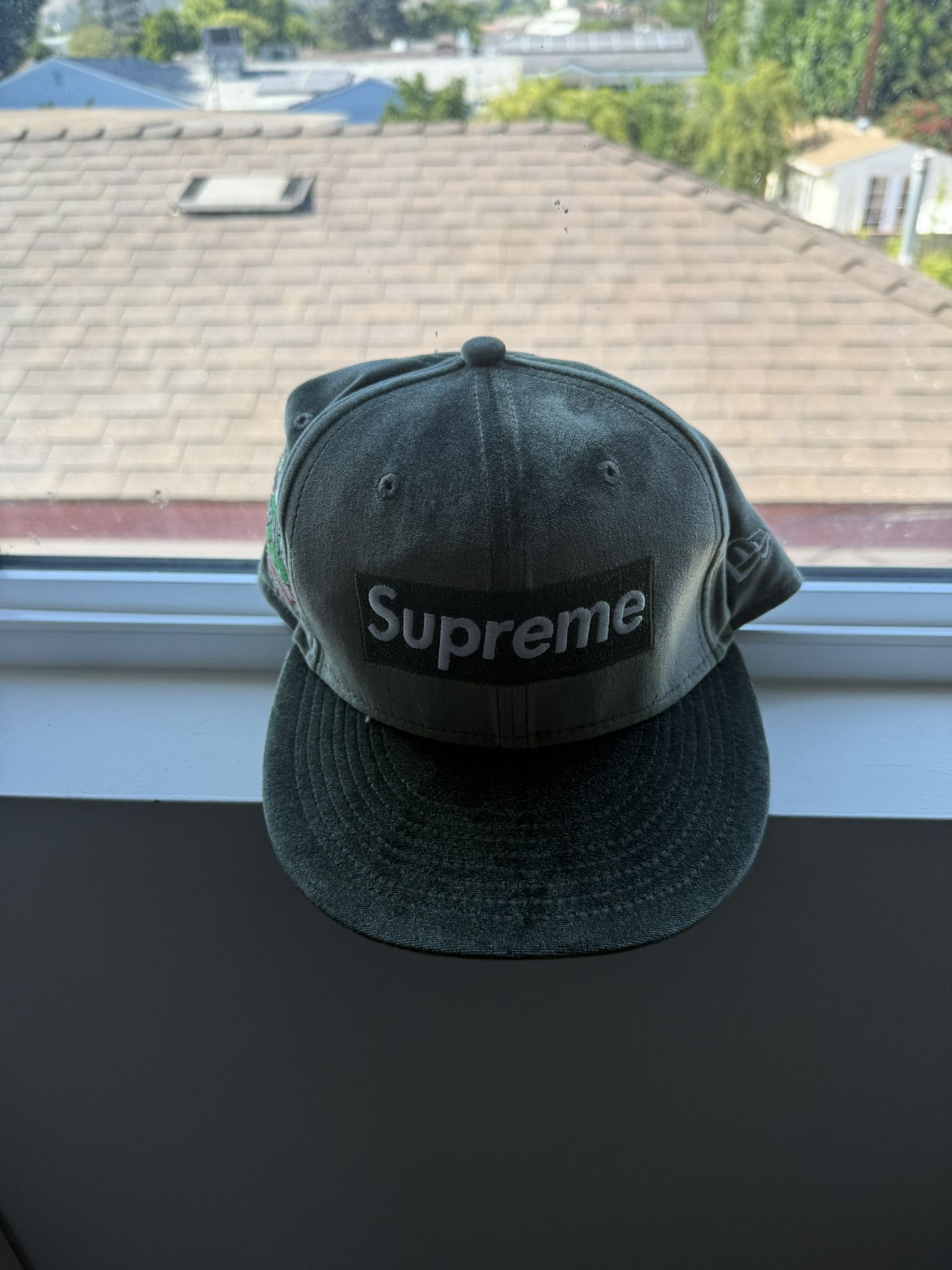 Supreme Hat Velour Olive Green