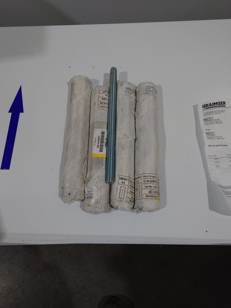 Threaded Rod 3/4 12" Zinc Plated