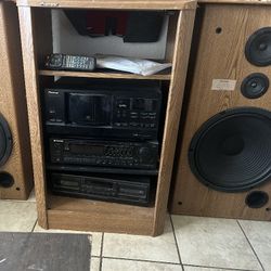 Vintage Pioneer Stereo System Technics double cassette tape deck player W/ Remote