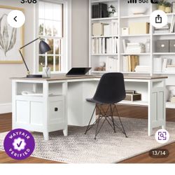 L Shaped Work Desk-Farmhouse