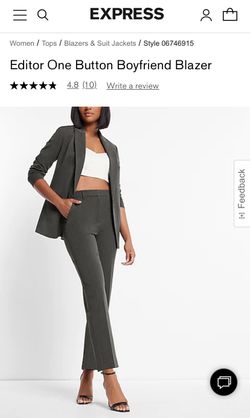 NWT! Express Editor One Button Boyfriend Blazer