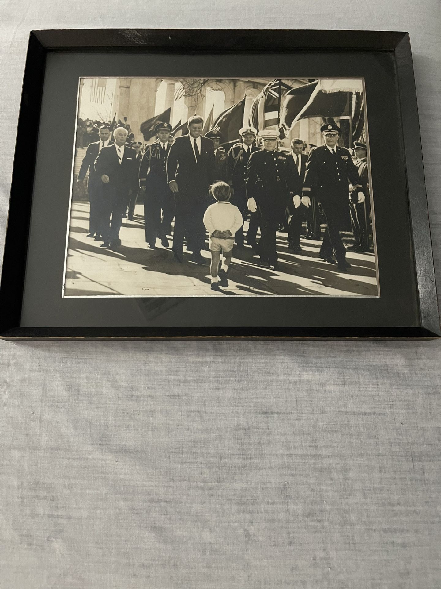 Vintage Original 8X10 Photo Of JFK and JFK Jr at Arlington National Cemetery 11 Days Before Assasination-Make Offer