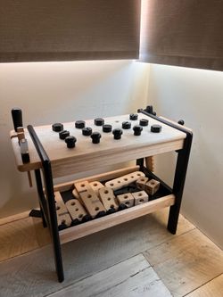 Crate and barrel wood tool work bench