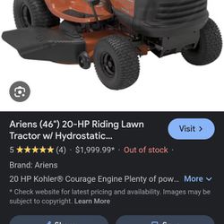 Aaron 20HP 46in Intex XRD Hydrostatic Riding Lawn Mower 