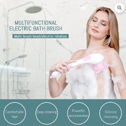 Portable Rechargeable Body Bath Brush for Shower 5-in-1 Body Exfoliation Scrubber