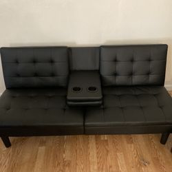 Leather Couch/ Futon