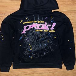 Black Pink Sp5der Hoodie Size Small