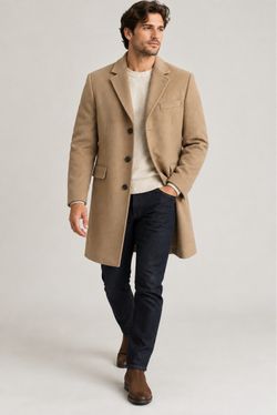 J.Crew Men’s Camel Wool Blend Topcoat Size 38 M NWT