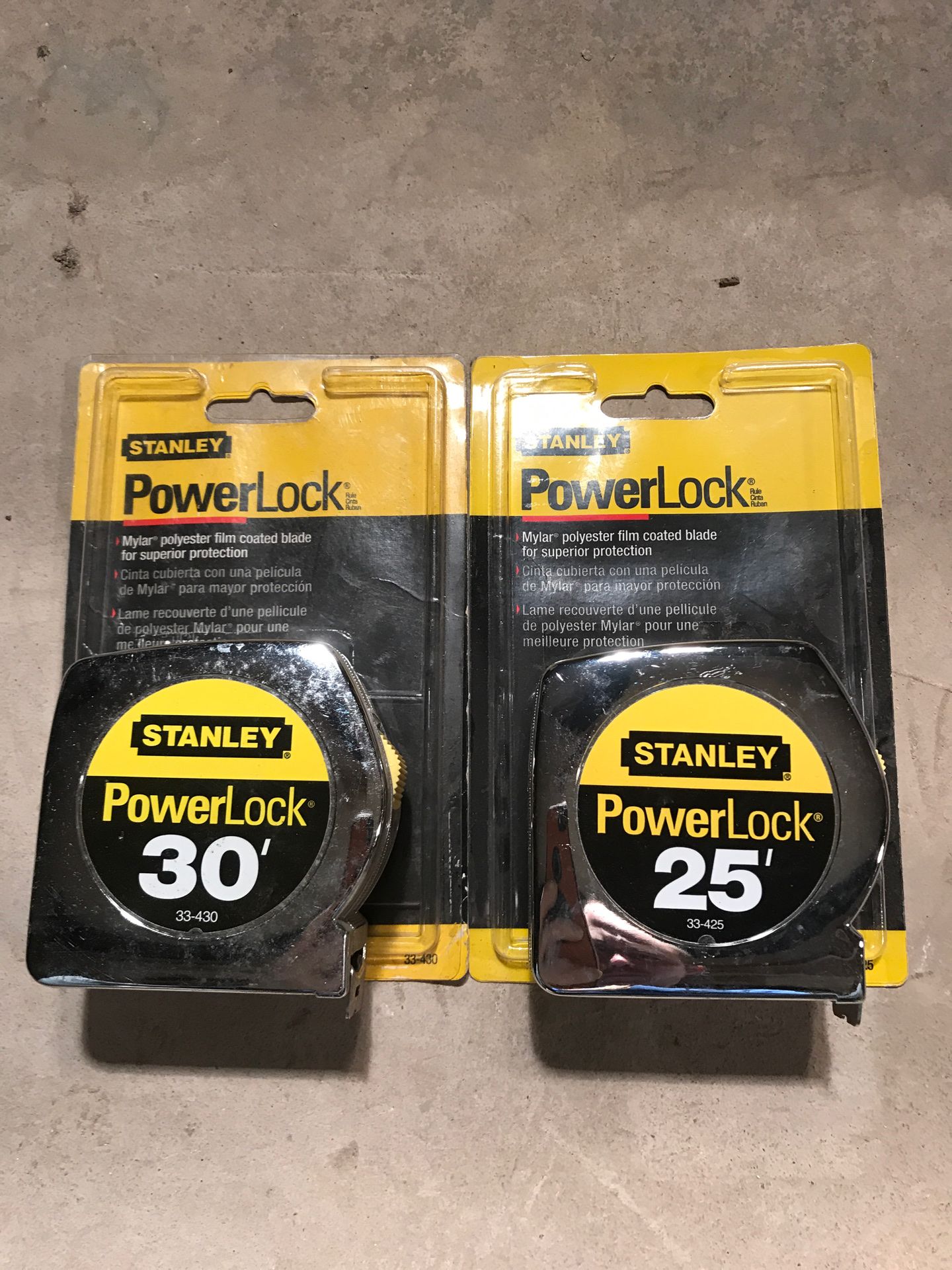 Stanley power lock tape measures 30’ & 25’