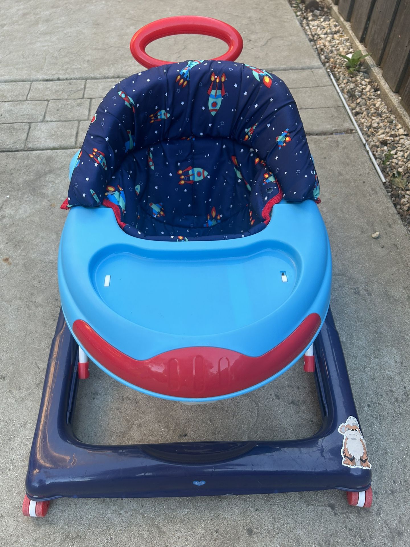 Baby Walker Space Rocket Red Blue Baby Blue