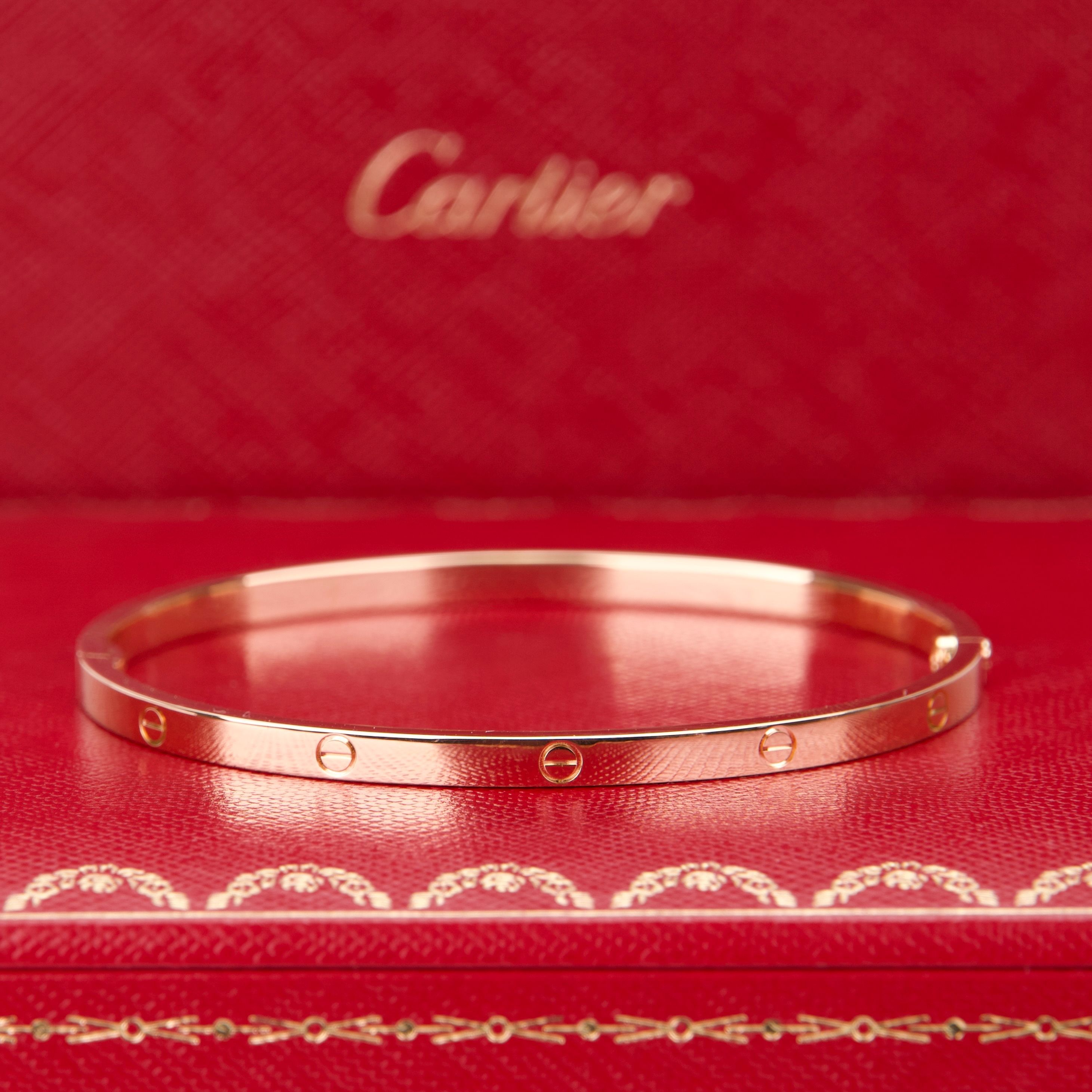Cartier 18k Yellow Gold Small Love Bracelet Size 18
