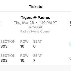Padres opening day tickets