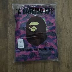Bape PURPLE Hoodie Size LARGE 