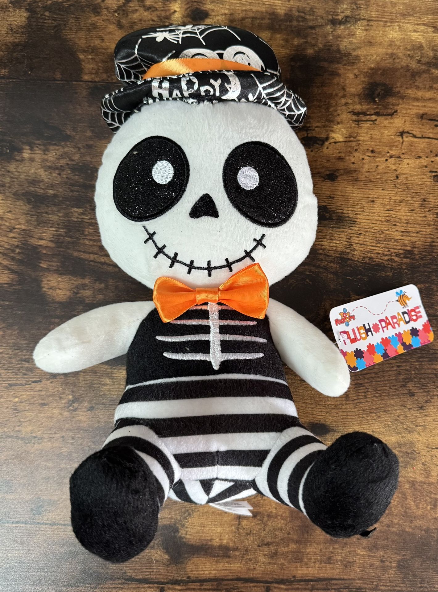 NEW with TAG Toy Factory Halloween Ghost w Hat Bowtie Ghoul Stuffed Plush just $5