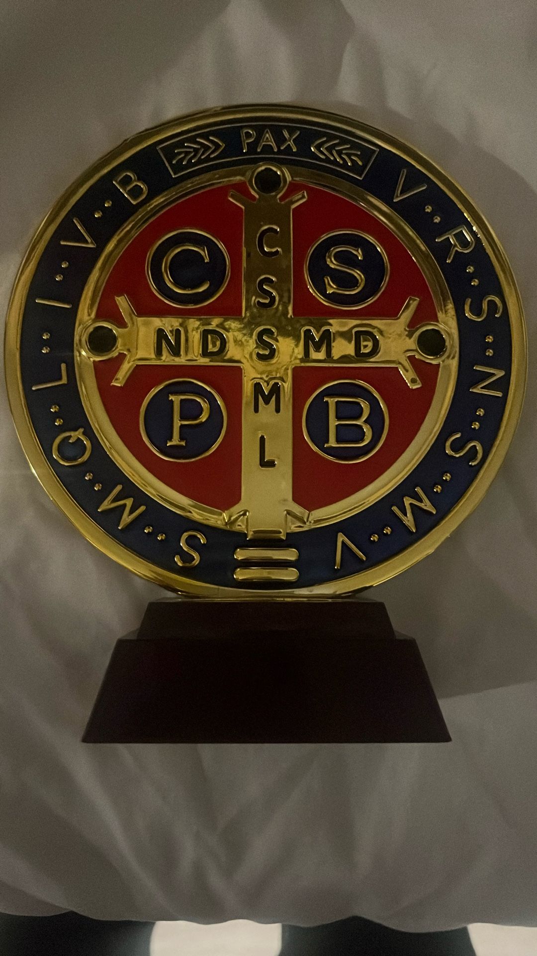 St Benedict Large Medal with stand