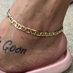- Anklet - 14k Women Gold Plated Anklet Available In 9.5”10”10.5”11” Long 