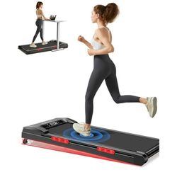 Walking Pad Treadmill with Incline, Under Desk Treadmill with Triple Shock-Absorbing System, 2.5HP Quiet Brushless, Portable Walking Treadmill with Re