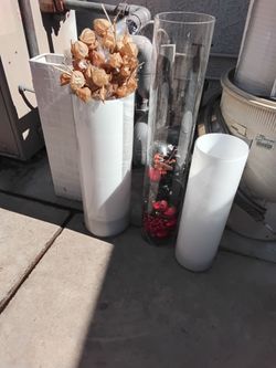 Tall glass vases