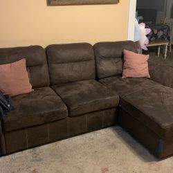 Brown Microfiber Couch 