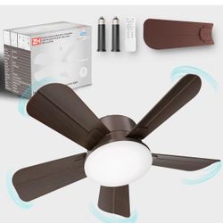 Ceiling Fans with Lights,17in Small Ceiling Fan ceiling fans with and remote, with 6-Speeds, definite time, Dimmable LED, E26/E27 Base, for Bedroom, K