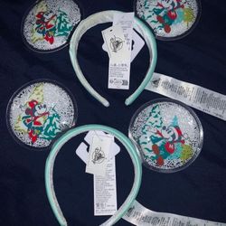 Snow Christmas Holiday Theme Mickey And Minnie Disneyland Ears 