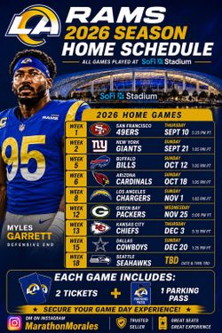 Los Angeles Rams tickets plus parking.