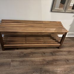 Pottery Barn Slotted Bench 