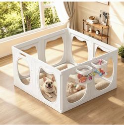Dog Playpen Indoor, Clear Acrylic Play Pen 8 PCS 24" H for Puppy