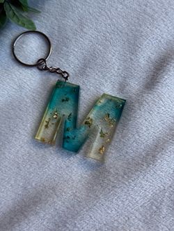 Resin letter M Keychain