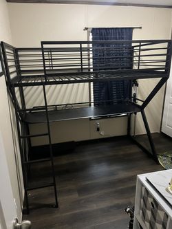 Gaming Loft Bed With LED Lights