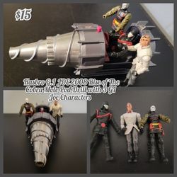 Hasbro G.I. Joe 2008 Rise of The Cobra Mole Pod Drill with 3 GI Joe Characters $15