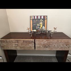 Cabinet 2 Drawers Solid Wood