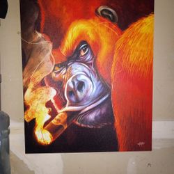 40 Inches By 30 Inches Orange Gorilla Canvas 