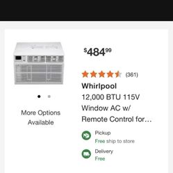 Whirlpool 12,000btu Window Ac 