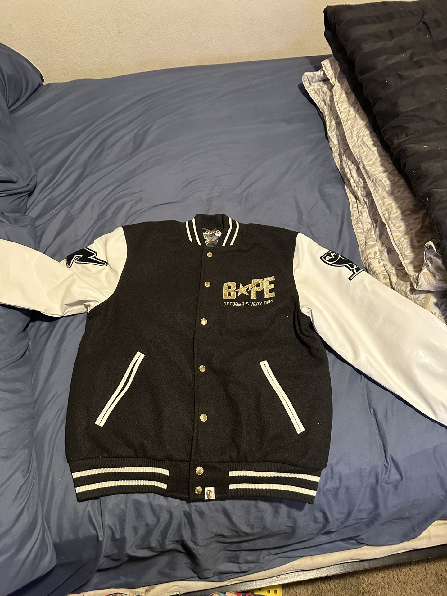 BAPE × OVO Varsity Jacket