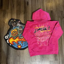 Pink P*nk Spider hoodie