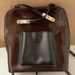 Beijo Backpack / Purse Black& Plum Used