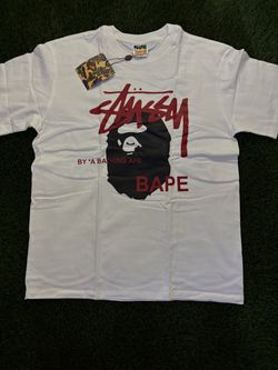 Stussy x BAPE Collab Graphic T-Shirt White XL