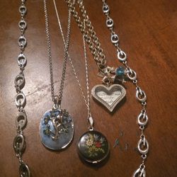 4 Metal Necklaces 
