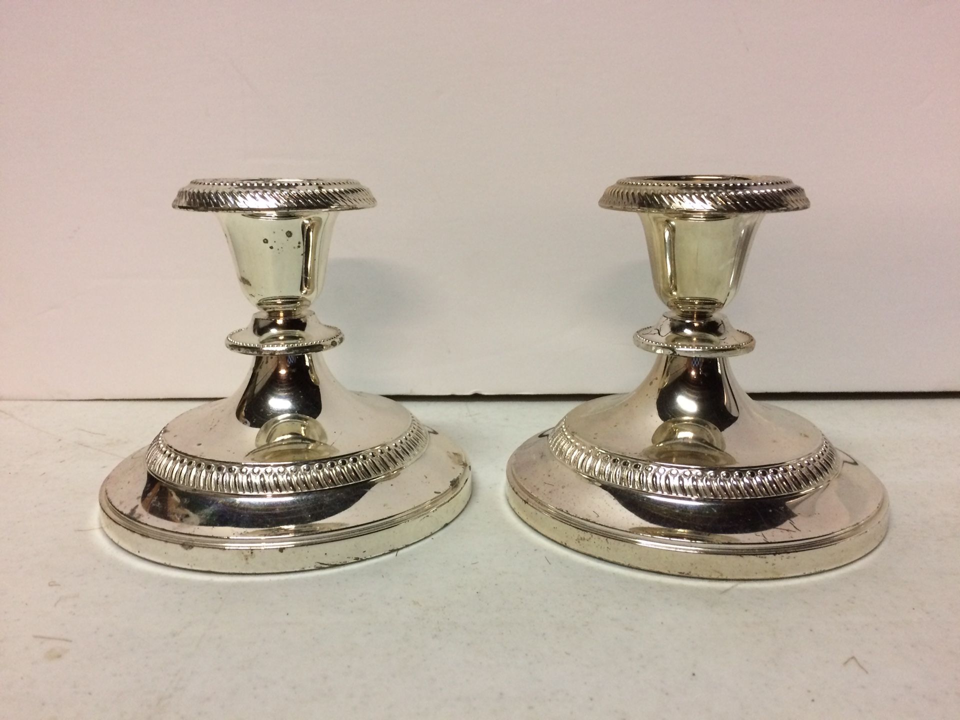 Vintage English Silver Plated Candlestick Holders