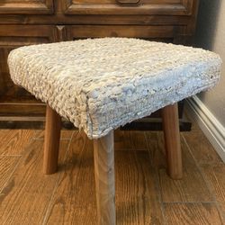 Woven Leather Footstool/Ottoman