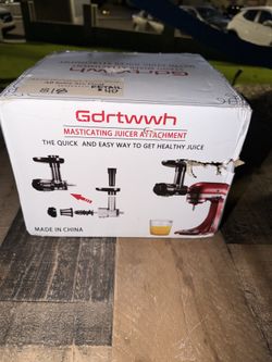 Gdrtwwh brand masticating juicer attachment designed for KitchenAid stand mixers.