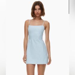 Blue mini dress + cute Bow detail