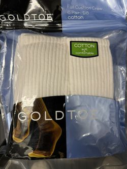 GoldToe Full Cushion Crew 6 Pairs Cotton Soft Comfortable Sock Size 10-13 Or Extended Size 12-16