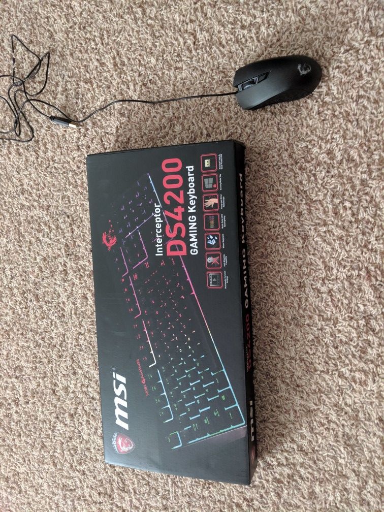 MSI gaming keyboard and mouse .